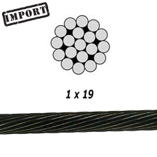 1/8" 1x19 Black Oxide Stainless Steel Cable  (China)