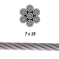 1/4" 7x19 Type 316 Stainless Steel Cable 