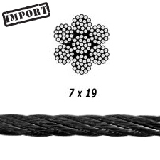 1/4" 7x19 Black Oxide Stainless Steel Cable  (China)