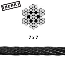 1/8" 7x7 Black Oxide Stainless Steel Cable  (China)