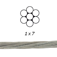 1/2" 1x7 Guy Strand Galv. Steel Cable 