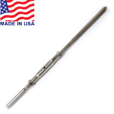 Traditional Handy Crimp Lag Stud Turnbuckles (Short Barrel) - 3/16" - 14TT2CLL316L 