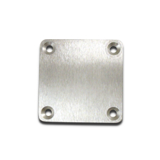 Stainless Steel Base Plate 3 3/8" x 3 3/8" x 3/16" - Brushed Finish  DISCONTINUED PRODUCT!!  ONLY 1 LEFT IN STOCK  (Discounted Price) 