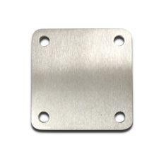 Stainless Steel Base Plate 4" x 4" x 1/4" - Brushed Finish  DISCONTINUED PRODUCT!!  ONLY 11 LEFT IN STOCK  (Discounted Price) 